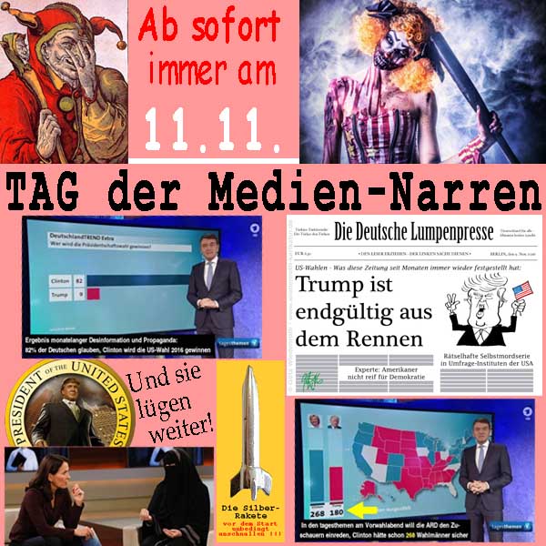 SilberRakete Tag der Mediennarren 11 11 ARD ZDF Presse DTrump Und sie luegen weiter