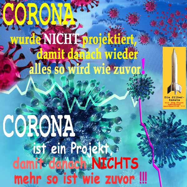 SilberRakete Corona NICHT projektiert damit danach alles wird wie zuvor sondern NICHTS mehr so ist