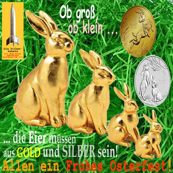 SilberRakete Ostern 2023 Hase Ostereier GOLD SILBER