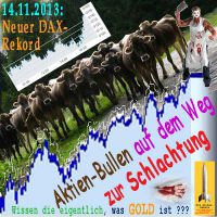 SilberRakete_DAX-Rekord-20131114-Aktien-Bullen-Weg-zur-Schlachtung-kein-GOLD