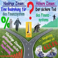SilberRakete_Zinsen-hoch-niedrig-Weg-Gabelung-Instabil-TOD-Zerstoerung