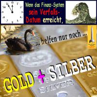 SilberRakete_Finanzsystem-Verfallsdatum-Uhr-Dollar-Welle-SchwarzerSchwan-GOLD-SILBER
