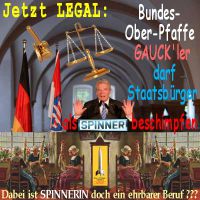 SilberRakete_Justiz-legal-Gauck-Spinner-Staatsbuerger-beschimpfen-Spinnerin-ehrbarer-Beruf