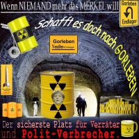 SilberRakete_Merkel-nach-Gorleben-gelbeFaesser-Warnung-Verraeter-Politverbrecher-Endlager-Tasse