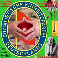 SilberRakete_Raute-des-Grauens-Merkel-Augen-RoteFahne-SED-Letztes-Symbol-des-Sozialismus2