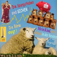 SilberRakete_Schafe-Beste-aller-Welten-Engel-Merkel-Spargeld-sicher-Sparkasse-Euro-Aktien-steigen