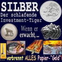 SilberRakete_SiLBER-Der-schlafende-Investment-Tiger-Muenzen-Erwacht-Papiergeld-verbrennt