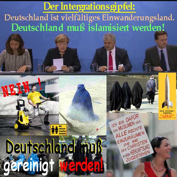 SilberRakete Integrationsgipfel Kanzleramt D islamisieren Einwanderungsland NEIN reinigen