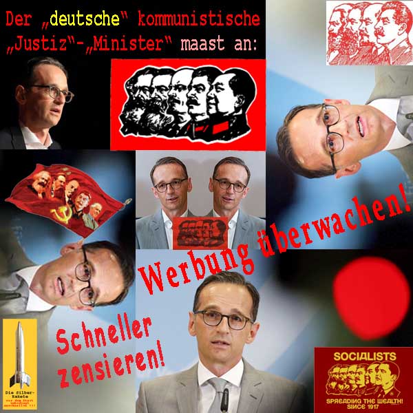 SilberRakete Kommunist-Justizminister-HeikoMaas-Ueberwachen-Zensieren-Marx-Engels-Lenin-Stalin-Mao