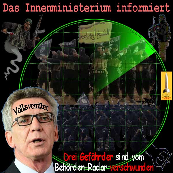 SilberRakete Innenministerium informiert 3Gefaehrder vom Behoerdenradar verschwunden deMaiziere