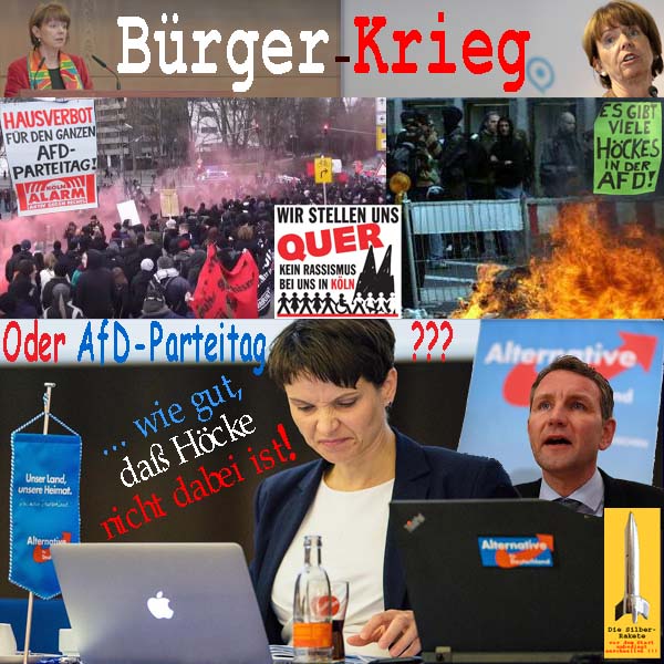 SilberRakete Koeln OB Reker Buergerkrieg oder AfD Parteitag FPetry Wie gut dass Hoecke nicht dabei ist