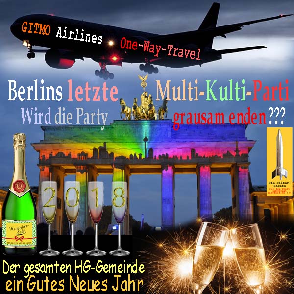 SilberRakete Silvester2017 Berlin BrandenburgerTor Flugzeug GITMOAirlines Letzte MultiKultiParti NeuesJahr