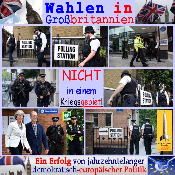 SilberRakete Wahlen2017 in Grossbritannien Bewaffnete Polizei Nicht in Kriegsgebiet Erfolg Demokratischer Politik