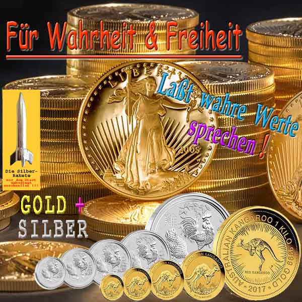 SilberRakete Fuer Wahrheit Freiheit Liberty Lasst wahre Werte sprechen GOLD SILBER Muenzen