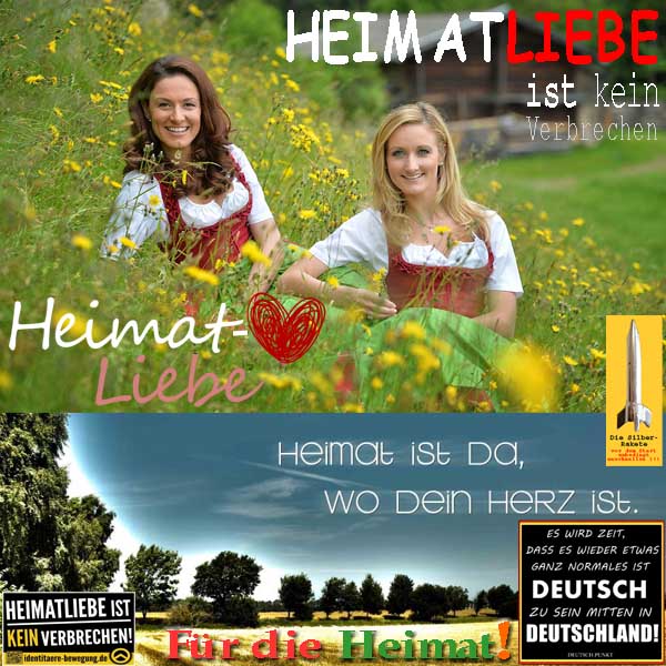 SilberRakete Heimatliebe ist KEIN Verbrechen SMH Dirndl Wiese Heimat da wo dein Herz ist Fuer die Heimat