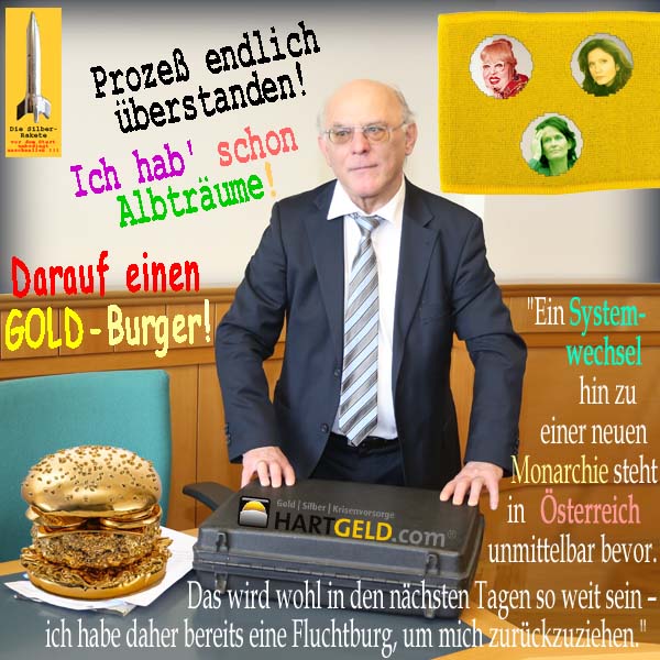 SilberRakete Prozess WE GOLD Burger Albtraum EvaGlawischnig MadameNina Richterin Monarchie Fluchtburg