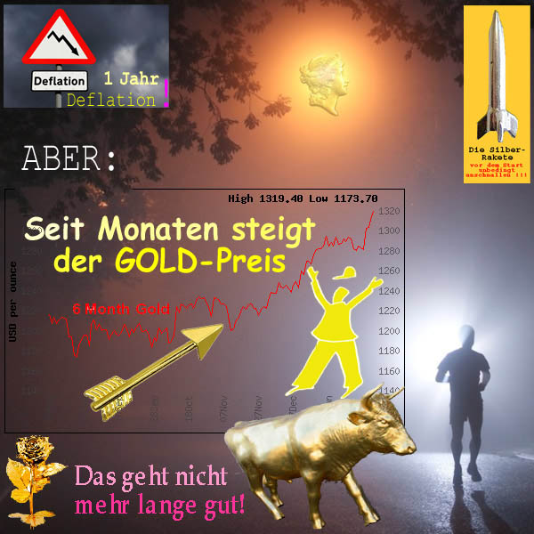 SilberRakete Deflation 1Jahr Aber seit Monaten steigt GOLD Preis Geht nicht mehr lange gut Bulle