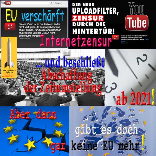 SilberRakete EU verschaerft Internetzensur Abschaffung Sommerzeit ab 2021 keine EU mehr