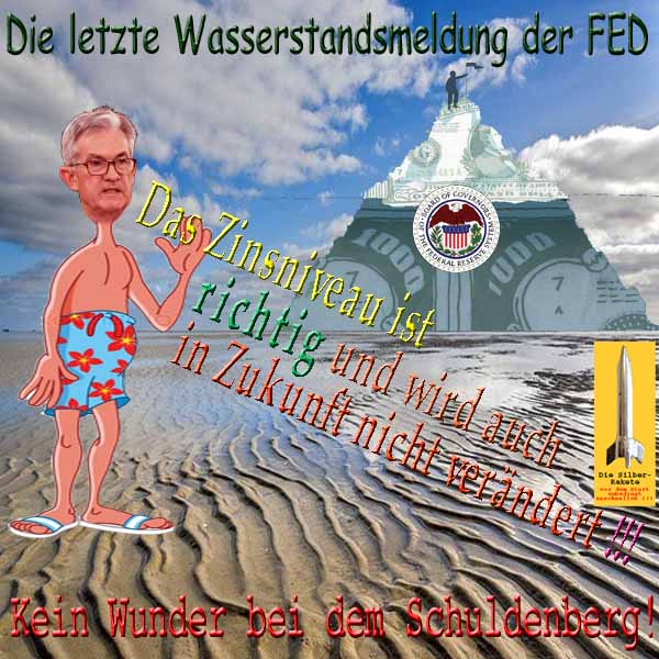 SilberRakete FED Letzte Wasserstandsmeldung Zinsniveau richtig Wasser fehlt Hoher Schuldenberg