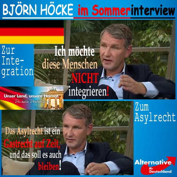 SilberRakete Sommerinterview BjoernHoecke AfD Thueringen Integration Asylrecht Gastrecht auf Zeit